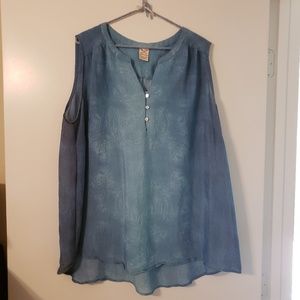 Faded Glory Blue Sleeveless Blouse [Size 3x 22/24]